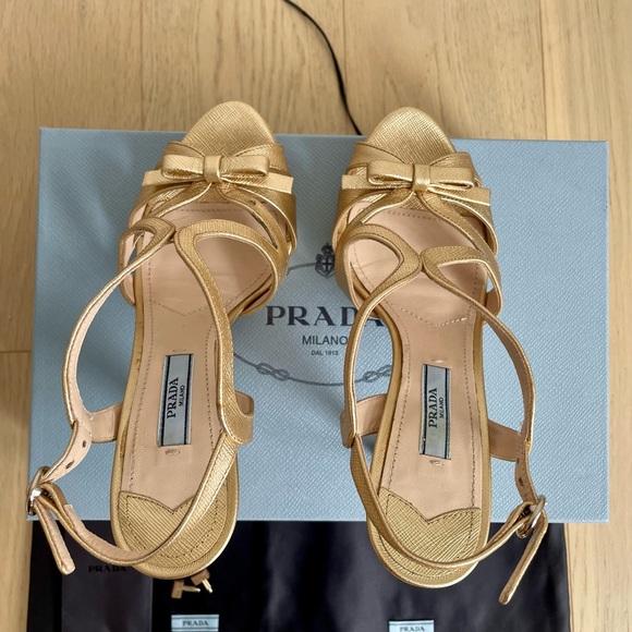 Prada Gold Heels - Picture 2 of 5